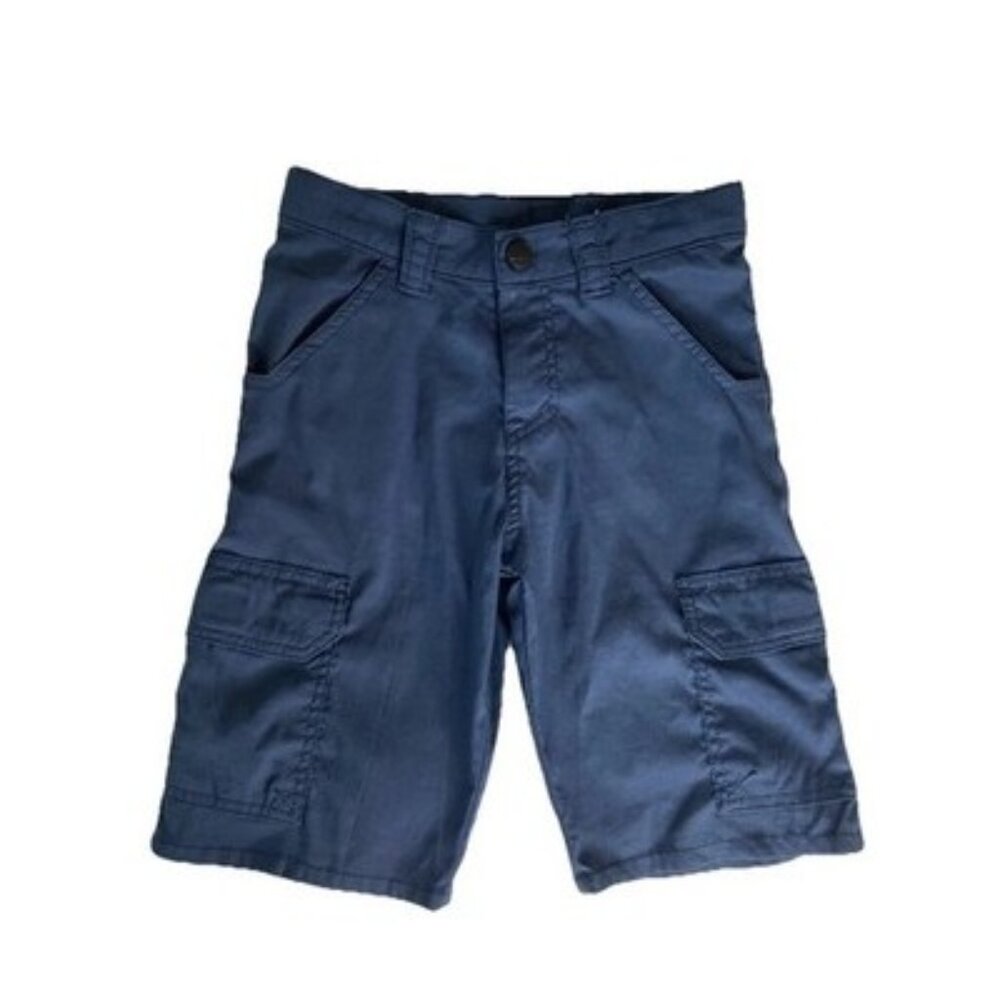 REI Co-Op Boys 8 Blue Cargo Pockets Shorts Hiking Outdoors Adjustable Waistband